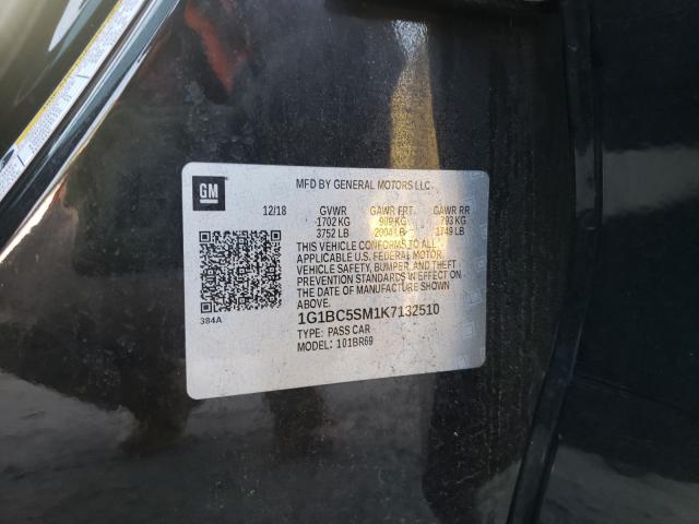 Chevrolet Cruze 2019, VIN 1G1BC5SM1K7132510, 10/21