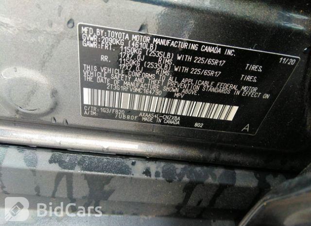 Toyota RAV4 2021, VIN 2T3G1RFV9MC164790, 9/21