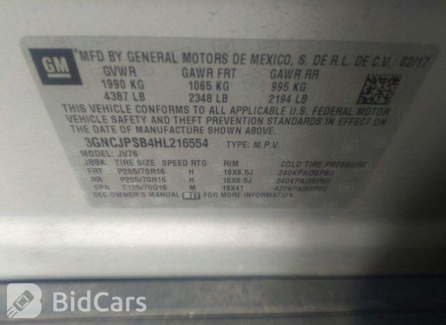 Chevrolet Trax 2017, VIN 3GNCJPSB4HL216554, 9/21