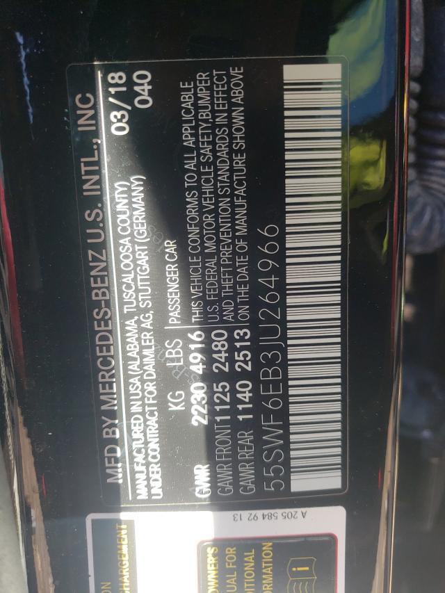 Mercedes-Benz C-Class 2018, VIN 55SWF6EB3JU264966, 10/21