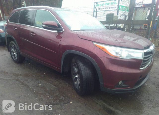 Toyota Highlander 2016, VIN 5TDJKRFH1GS313775, 1/5