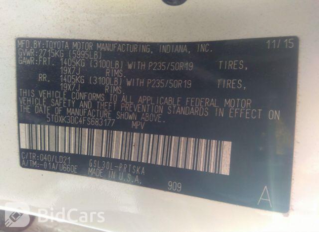 Toyota Sienna 2015, VIN 5TDXK3DC4FS683177, 9/20