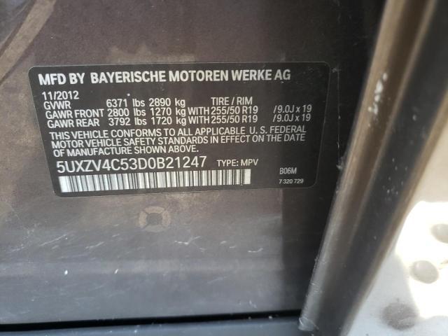 BMW X5 2013, VIN 5UXZV4C53D0B21247, 10/21
