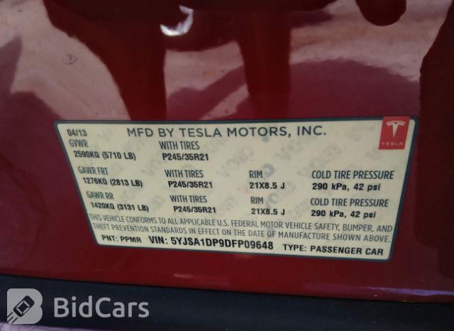 Tesla Model S 2013, VIN 5YJSA1DP9DFP09648, 4/5