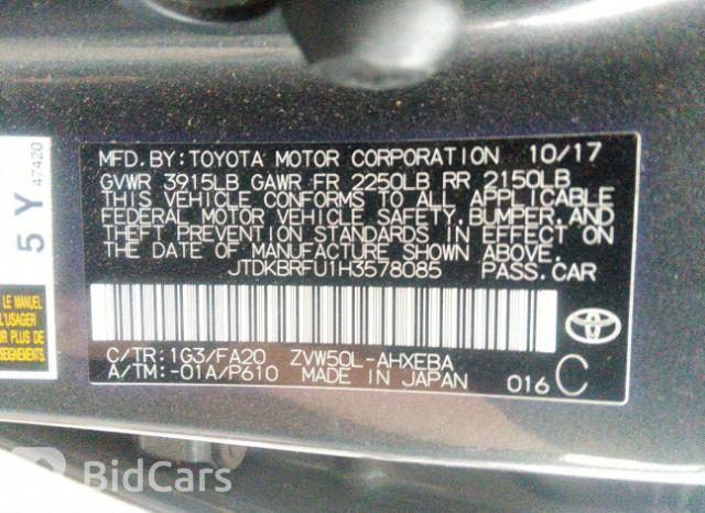 Toyota Prius 2017, VIN JTDKBRFU1H3578085, 9/21