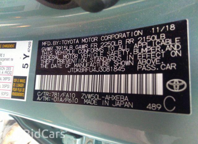Toyota Prius 2018, VIN JTDKBRFU4J3081845, 8/17