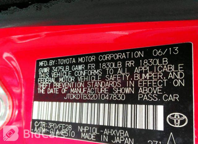 Toyota Prius 2013, VIN JTDKDTB32D1047830, 8/16