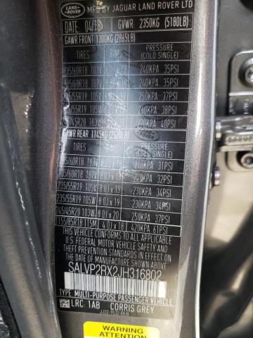 Land Rover Range Rover 2018, VIN SALVP2RX2JH316802, 10/21