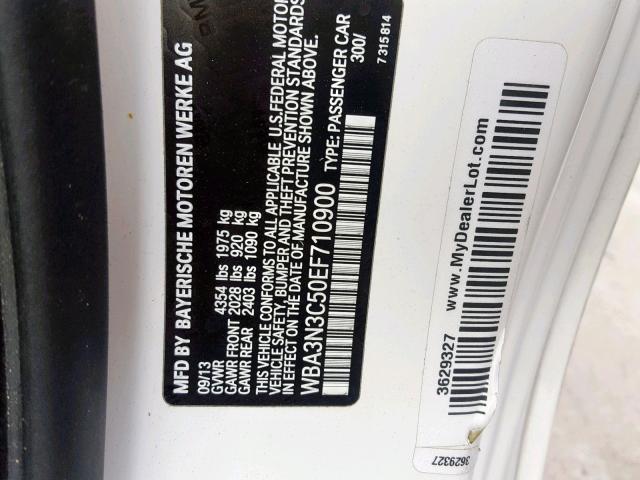 BMW 4 Series 2014, VIN WBA3N3C50EF710900, 10/21