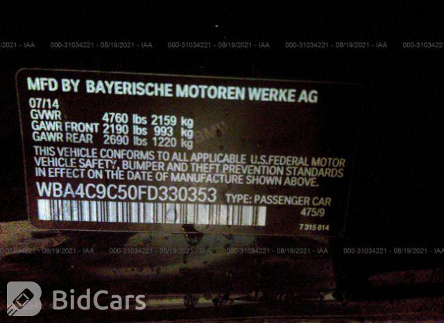 BMW 4 Series 2015, VIN WBA4C9C50FD330353, 9/21