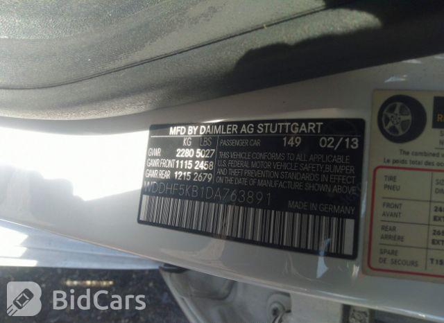 Mercedes-Benz E-Class 2013, VIN WDDHF5KB1DA763891, 7/15