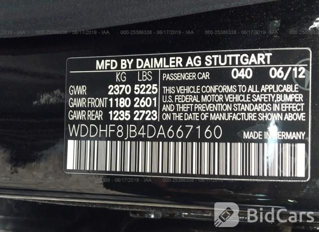 Mercedes-Benz E-Class 2013, VIN WDDHF8JB4DA667160, 8/20