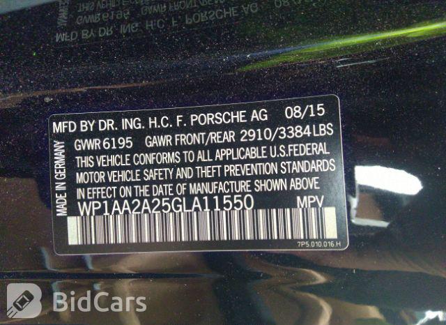 Porsche Cayenne 2016, VIN WP1AA2A25GLA11550, 9/19