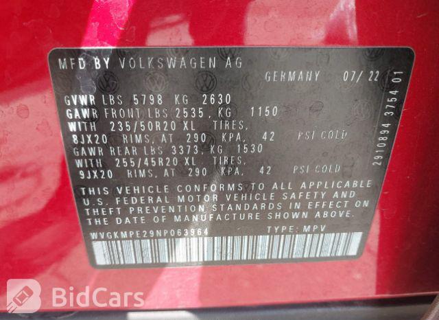 Volkswagen ID.4 2022, VIN WVGKMPE29NP063964, 9/18